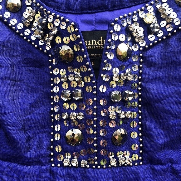 Laundry by Shelli Segal blue bling dress size 6 - Picture 2 of 13